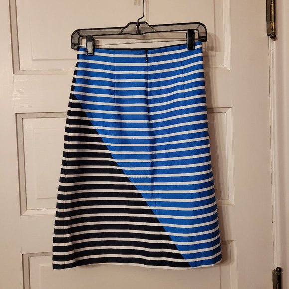 J. Crew Diagonal Striped Color Block A Line Skirt - Picture 2 of 4